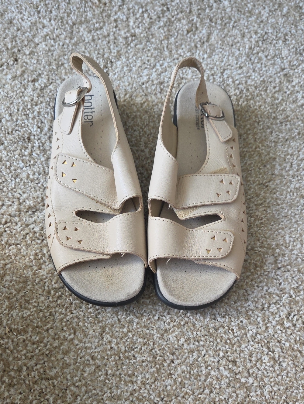 Hotter Comfort Sandals in Cream UK 5